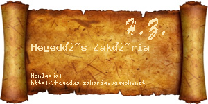 Hegedűs Zakária névjegykártya